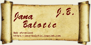 Jana Balotić vizit kartica